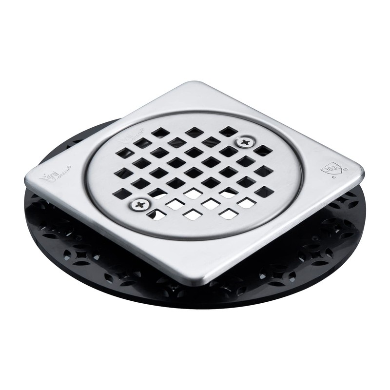 UNI-DRAIN Shower Drain Square 4 Inch with Flange, Drain Grate