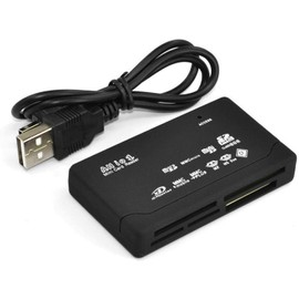 DragonSat All in One Multi Card Memory Reader Adapter for Micro SD SDHC M2 MMC XD CF MS with External USB- Black