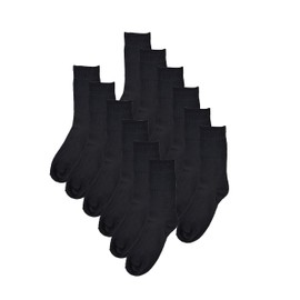 12 Pairs of Mens Designer Socks, Cotton Rich Designs, Size 6-11, By Sockstack® (Plain Black)