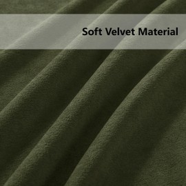 SMILETIME Forest Green Chenille Velvet Curtains 52x96inch Rod Pocket Luxurious Thermal Insulated Soundproof Drapes Soft and Durable Light-Filtering Window Treatments for Living Room Bedroom, 2 Panels