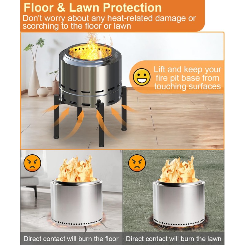 Garbuildman 15-27 Inch Universal Firepit Stand for Solo Stove Bonfire