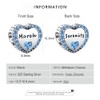 TIZU Birthstone Charms, Heart Charm Pendant, Silver 925 Bead Charms,