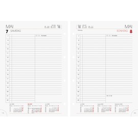 BRUNNEN Daily Replacement Calendar Model 765 (2025), 1 Page = 1 Day, A5, 448 Pages