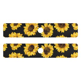 Tatenale Kitchen Sink Splash Guard Sink Faucet Mat Faucet Handle Drip Catcher Drain Mats for Kitchen Bathroom Countertop Absorbent Dish Drying Mat Pad 2pack 14.7x5.4Inch Sunflowers Black