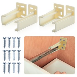 Chunful 2 Pair Rear Drawer Track Socket Back Plates Mounting Brackets Durable Plastic Drawer Track Back Plate Left and Right Close Locker Slides Socket for Repairing Replacing