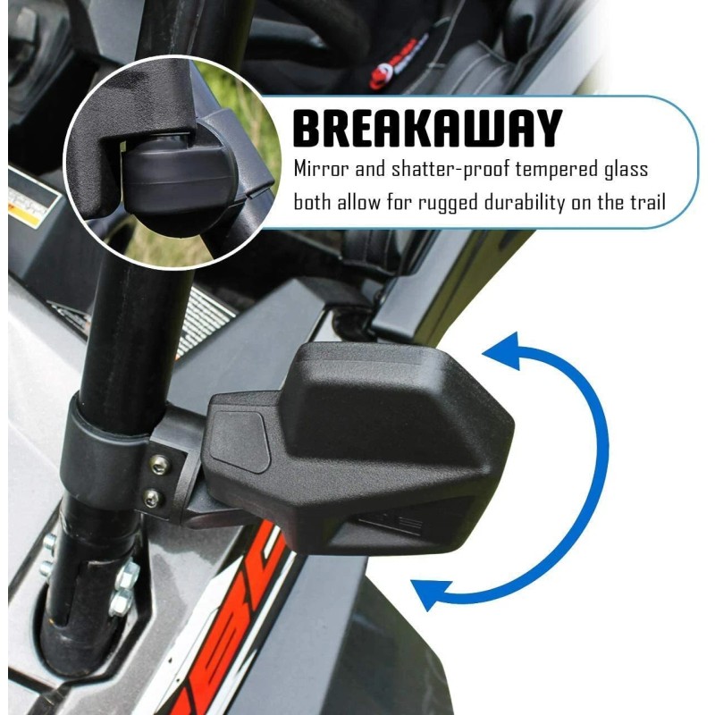 Bevel Engineering Rear View Side Mirror Kit for UTV 2