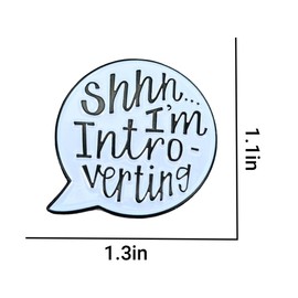 Leraverppy Enamel Pin Shh I'm An Introverting Speech Bubble Badge Fashion All-In-One Brooch Humorous Novelty Creative Pin Awareness Of Introversion Pin Gift For Teen Friend DIY Canvas Bag Backpacks