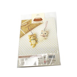 Hamanaka ハマナカ 羊毛フェルトキット 『ハマナカ フェルト羊毛キット 白ねことトラねこのストラップ H441-299』