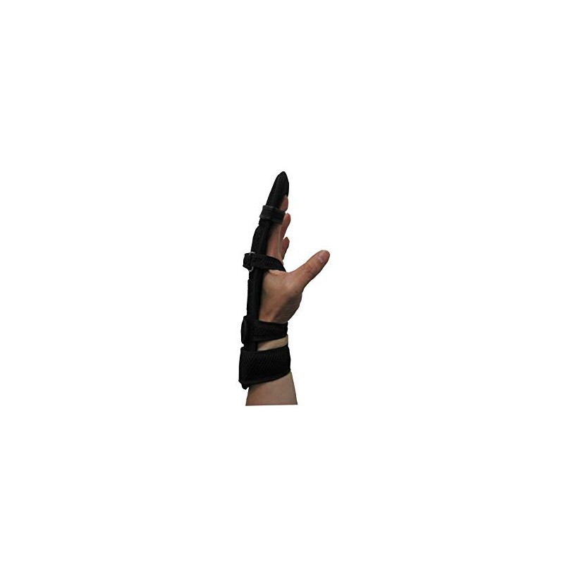 Left Hand ABS Finger Support Bowling Resting Gloves (L, Black/Black)