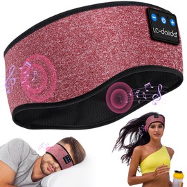 LC-dolida Schlafkopfhörer Bluetooth 5.4, Schlaf Stirnband Kopfhörer Headband Schlafmaske, Sportskopfhörer Musik schlafen Stirnband für Sport Training, Joggen, Yoga, Reisen
