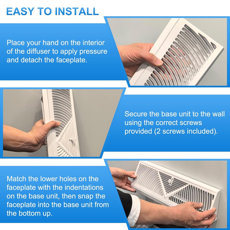 PATIKIL Baseboard Register Vent, 18 Inch Duct Opening Size Vent