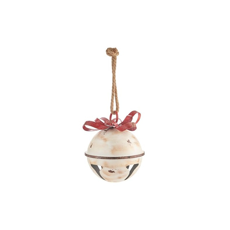 RAZ Imports Yuletide Gathering 13.75" White Glittered Jingle Bell with