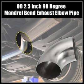 Hihaha 2pcs OD 2.5 Inch 90 Degree 1.2mm Thickness Car Exhaust Elbow Pipe Durable Material