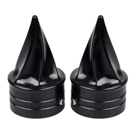 SHMTOOL Front Twisted Axle Caps Spike Axle Nut Covers for Harley Touring Softail Sportster Dyna Street Glide Road King Road Glide Electra Glide Iron 883 Sportster 1200 2008-2023, Black