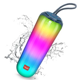 Yakll Bluetooth Lautsprecher mit Licht, Musikbox Tragbarer Bluetooth Box 20W, 360° HD Stereo Lautsprecher Sound, 24h Spielzeit, mit IPX5 Wasserdicht, Unterstützung von FM Radio, AUX, TF