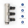 Vancoco Sanitary Brass Splitter Triple with Shut-Off Valve 3/4 Inch