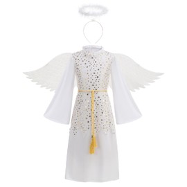 LMYOVE Girls Angel Costume, 7-8Y