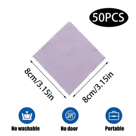 Wuyituart 50 Pcs Jewelry Cleaning Cloth Purple Polishing Cloth Individual Packing Jewelry Cleaner Silver Polishing