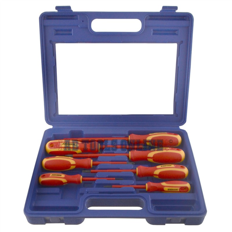 VDE Insulated Electricians Electrical Screwdriver Set Pozi and Flat Headed