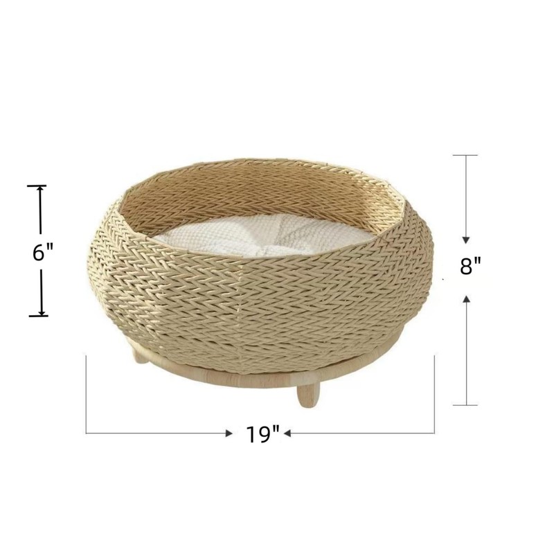 SHENGOCASE Extra Large Handwoven Paper Rope Wicker Rattan Pet Cat