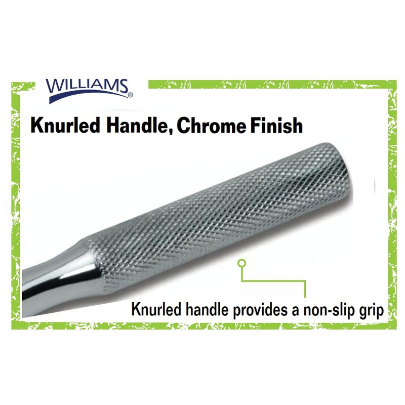 Williams JHWS-52A 1/2-Inch Drive Round Head Ratchet with Chrome Finish,