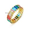Michooyel Eternity Rainbow Ring Band Ring for Women Girls 18K