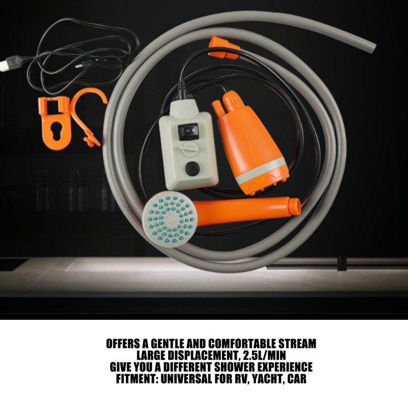 USB Rechargeable Camping Shower Portable Outdoor Shower Universal for RV