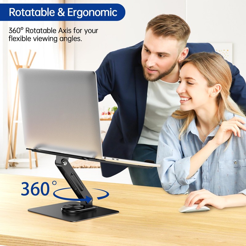 BESIGN LS12 Laptop Stand with 360° Rotating Base, Ergonomic Adjustable