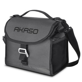 AKASO Insulated Cooler Lunch Bag Packable Lunch Box 12 Can Cooler Bag with Adjustable Shoulder Strap for Office Picnic, Dark Gray