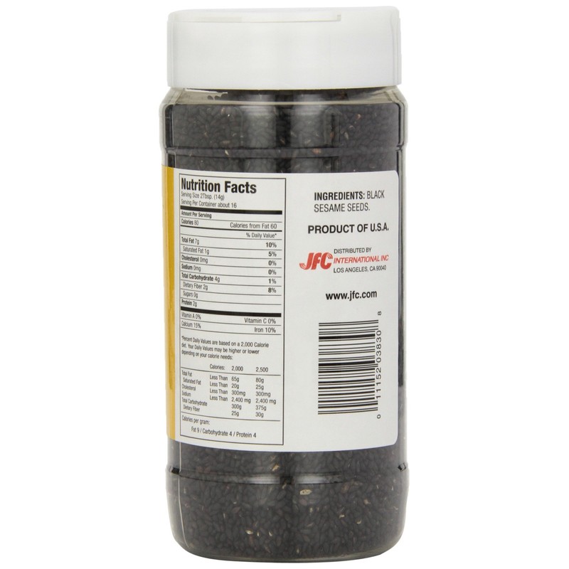 JFC Sesame Seeds, Black, 8-Ounce (Pack of 4)