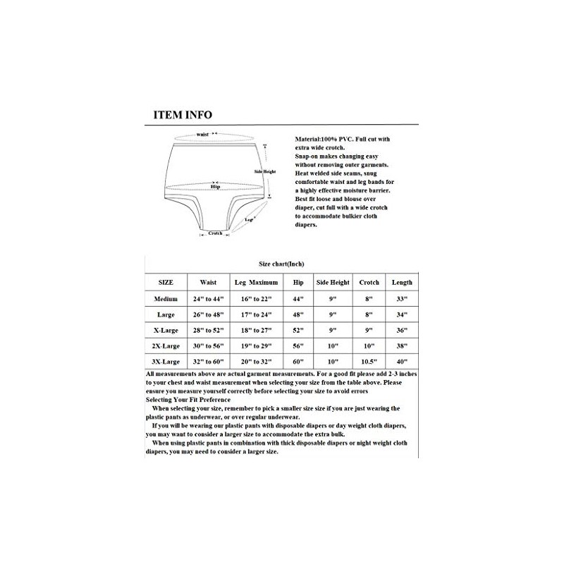 Haian Haian Adult Incontinence Snap-on Plastic Pants (3X-Large, Transparent Pink)