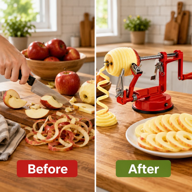 Apple Peeler Slicer for Kitchen Use - 3-in-1 Manual Fruit