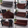 Solid Colour Armless Sofa Bed Cover Polyester Spandex Stretch Futon