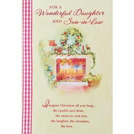 For A Wonderful Daughter and Son-in-Law Merry Christmas Greeting Card - Sparkle and Shine, Surprises and Joys, Laughter Closeness Love