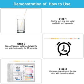 APOMOONS 50 x 16 in 1 Drinking Water Test Strips, Water Hardness Test Strips, Water Test, Drinking Water Hardness, Measuring Water Test for PH, Lead, Iron, Copper etc. Home Tap Water, Aquarium, Pool