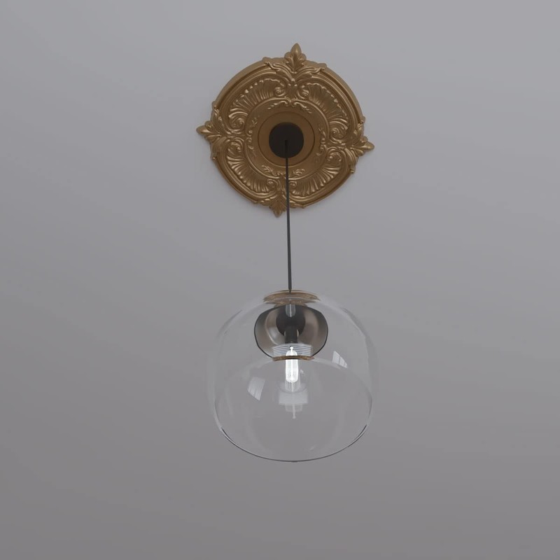 Ekena Millwork CMP16ATBGL Attica Thermoformed PVC Ceiling Medallion (Fits Canopies