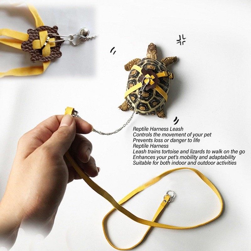 Tortoise Harness Strap, Adjustable Control Over The Head Lizard Body