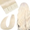 SURNEL Haarverlängerung, Echthaar, selbstklebend, #60, Platin-Verlängerung, Echthaar, 2,5 g/Stück, 20