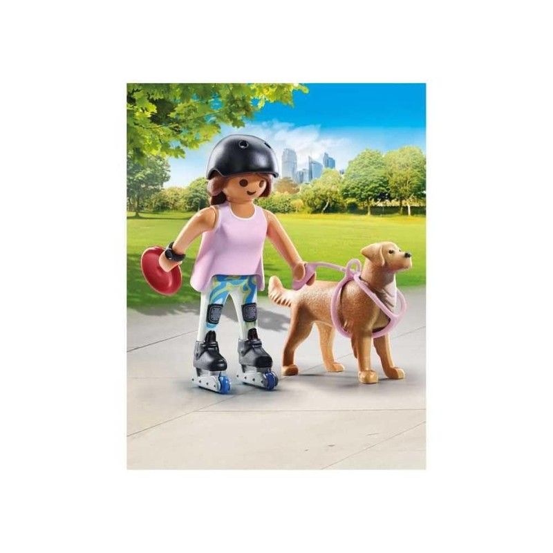 PLAYMOBIL 71739 Jeune Fille Rolleuse with Retriever