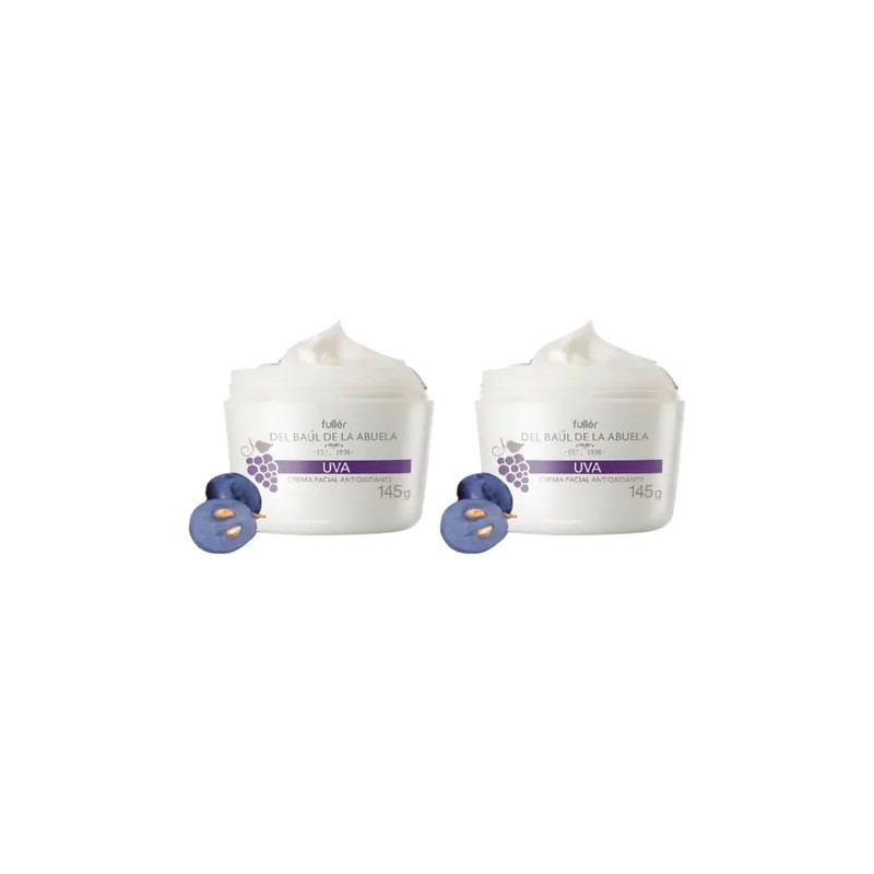 2 Crema Facial Antioxidante Uva 145gr Baul Abuela Fuller