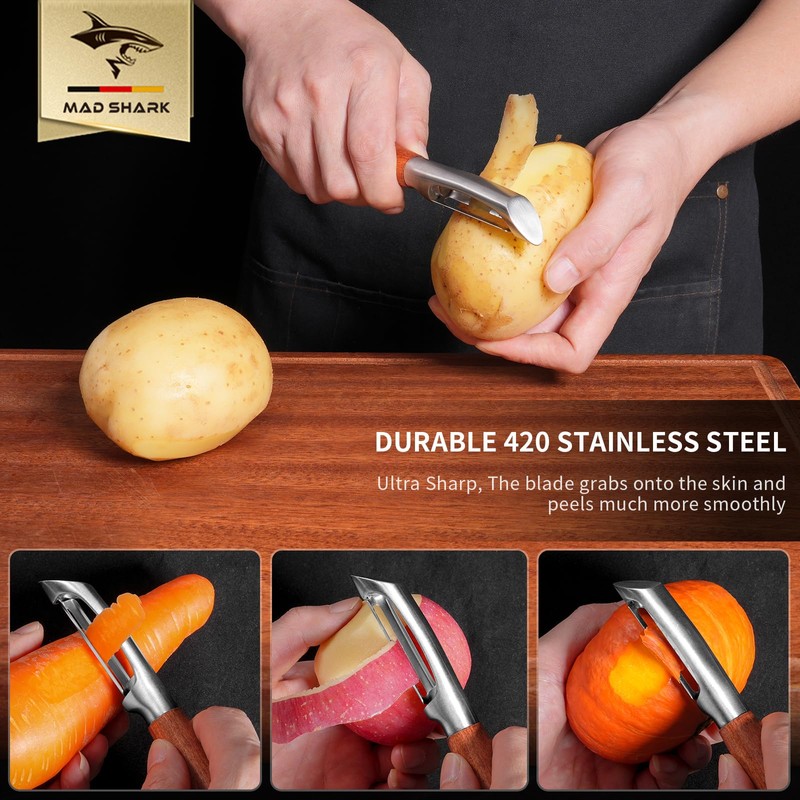 MAD SHARK Ultra Sharp Potato Peelers for Kitchen,Vegetable Peeler,Fruit Peeler