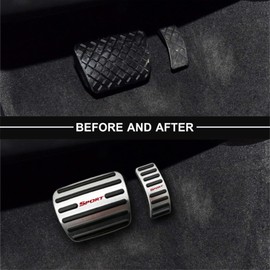 NYZAUTO Anti-Slip Foot Pedal Pads kit Compatible with A4 & Q5,Auto No Drilling Aluminum Brake and Gas Accelerator Pedal Covers