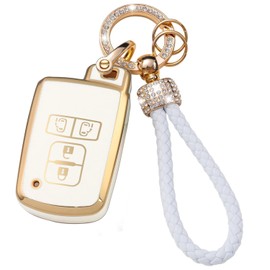 ontto TPU Car key fob cover Compatible with Toyota Alpard Vellfire HV Noah Voxy Esquire Sienta key holder Smart case Shell keyring keychain styling accessories 4 buttons D