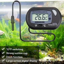 Digitales Thermometer, Aquarium-Thermometer, Wassertemperaturmessgerät, digitales Aquarium-Thermometer, mit Außensonde und Saugnapf, für Aquarium, Terrarium, Reptilien, 3 Stück
