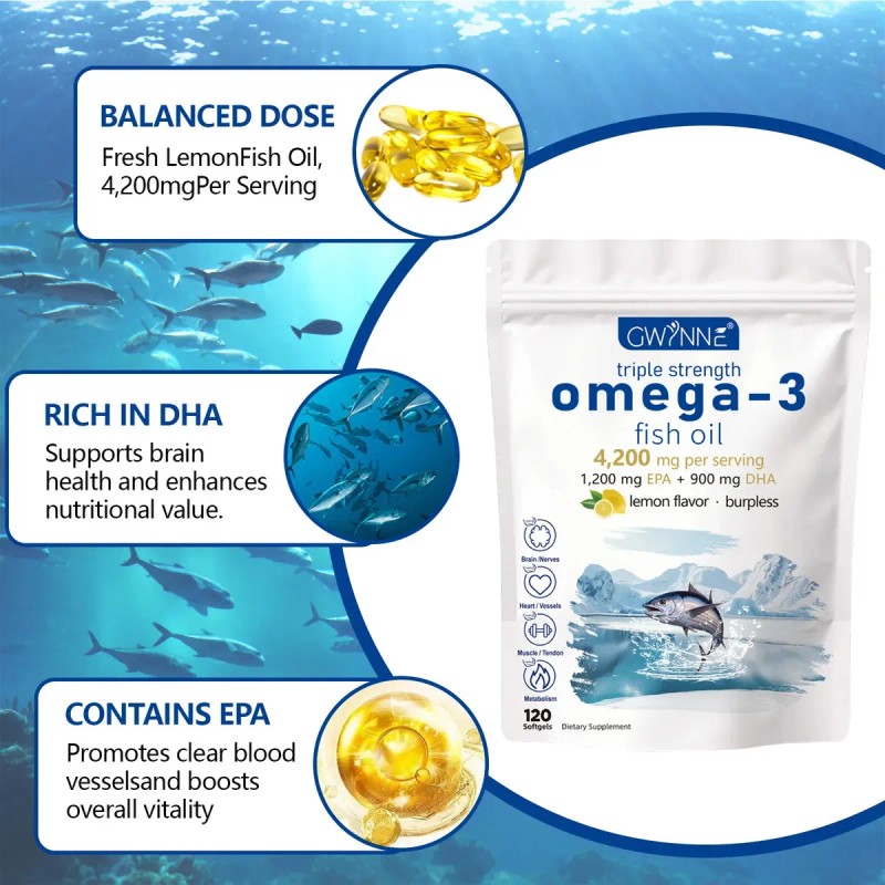 Gwynne Omega 4200mg Bacalao Aguas Profundas Ártico Noruego Que Contienen