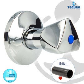 tecuro Valve Inner Top for Flush-Mounted Shut-Off Valves 3/4 Inch Cold & Hot Water Brass, Includes Locking Bushing, Sprocket & Metal Triangular Hood Handle