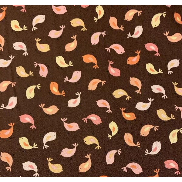 Timeless Treasures Bird Fabric By Timeless Treasures Orange Pink Yellow