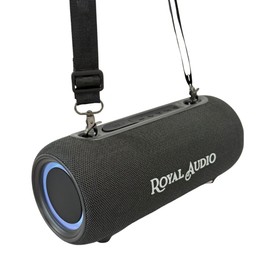 ROYAL AUDIO RAS02 Wireless Portable Bluetooth Speaker with IPX5 Waterproof Design, Bassboom Stereo Sound, TWS Pairing, 7 Hours Playtime, RGB Lights and FM Radio for Home and Outdoor Use (Black)