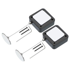 PATIKIL 3,3 ft ausziehbares Fernbedienungskabel, 2er-Pack Sicherheitskabel mit Doppelseitigem Klebeband & Schraube für TV-Fernbedienung Gaming-Controller, Schwarz (Runder Eisenkappe)