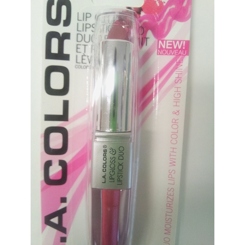 LA Colors Lip Gloss & Lipstick Duo, Moisturizes lips with